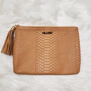 GiGi New York Embossed Python Leather Clutch